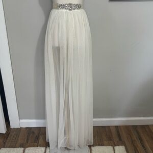 Tulle Maxi Skirt Removable Embellished Waist Bridal Wedding Costume